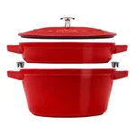 Staub Sada 2v1: litinový hrnec a pánev s poklicí, Ø 24 cm