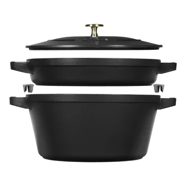 Staub Sada 2v1: litinový hrnec a pánev s poklicí, Ø 24 cm