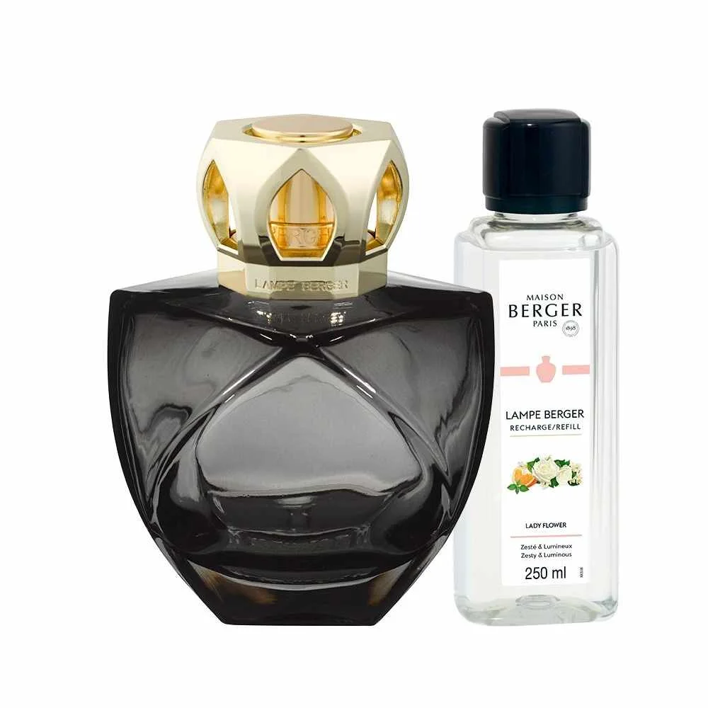 Katalytická lampa Eternity, černá + náplň Lady Flower, 250 ml, černá