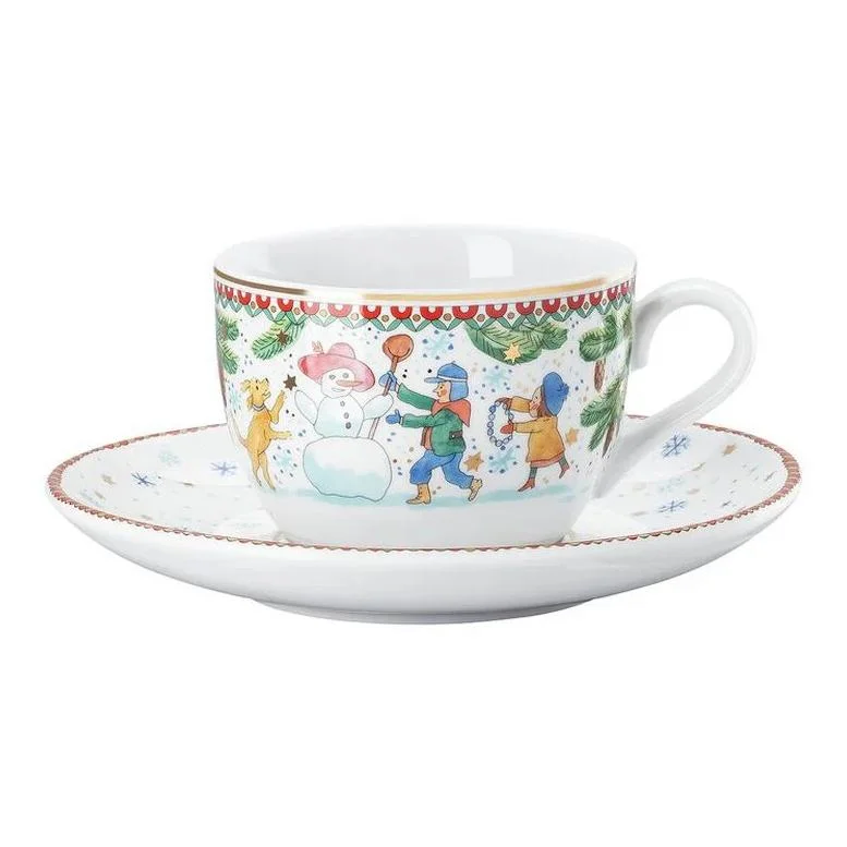 Vánoční cappuccino šálek a podšálek, Vánoční radovánky, 220 ml/16 cm