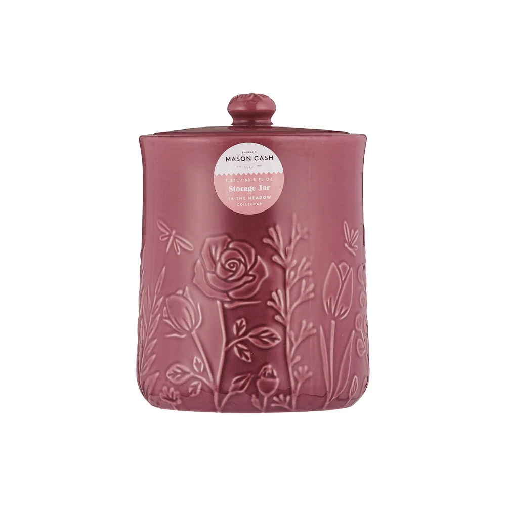 Kameninová dóza s víkem, In the Meadow, 1,85 l, purpurová
