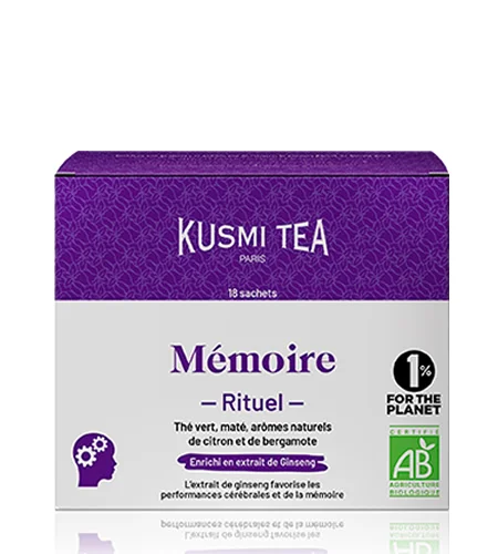 Porcovaný zelený čaj s ženšenem pro lepší paměť Memory Ritual Bio, 18 sáčků