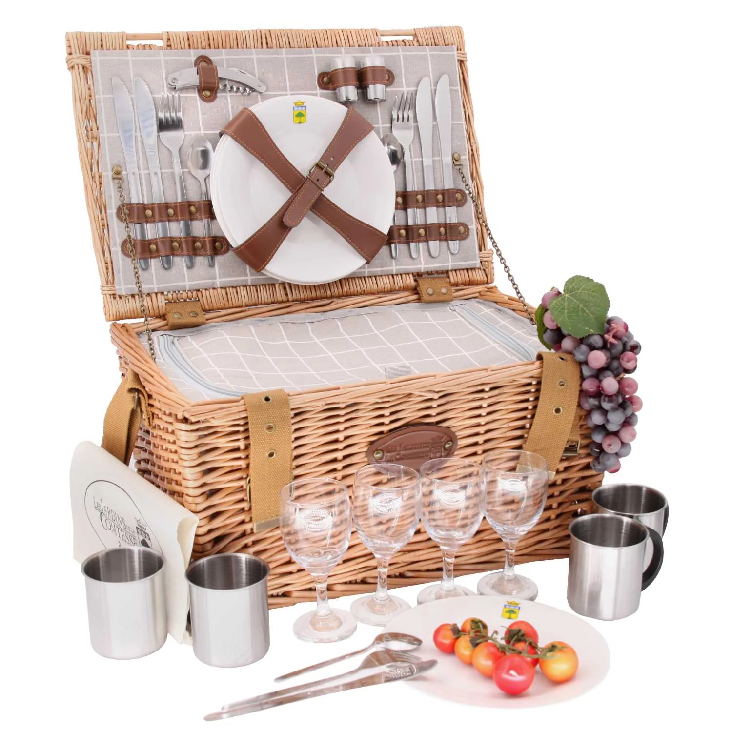 P-1961 - Concorde - Panier pique-nique 4 personnes - ouvert (1)