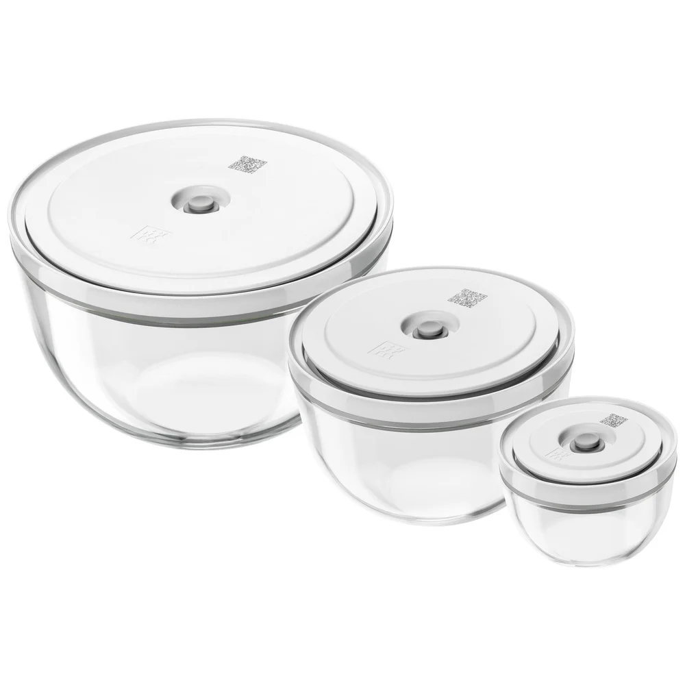Sada vakuovacích skleněných mís Fresh & Save, Ø 12 / 18 / 24 cm, 3 ks
