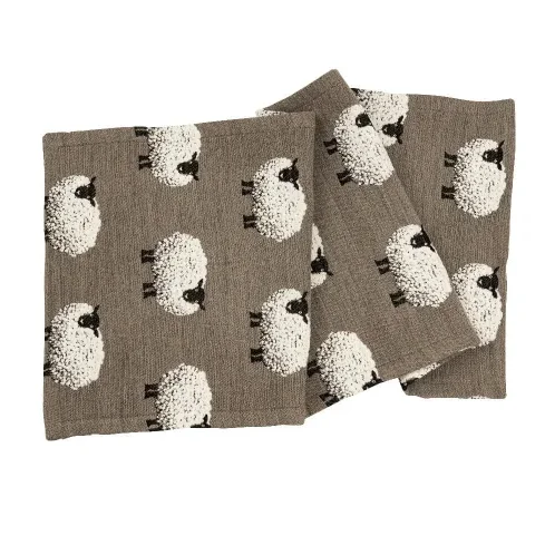 Běhoun na stůl Fluffy Gang, 40 x 93 cm, taupe