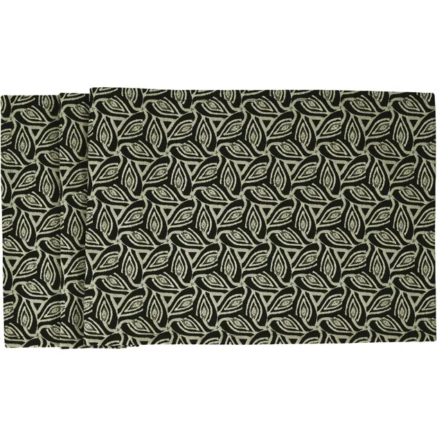 Žakárový běhoun na stůl Lanika, 50 x 140 cm, black/beige