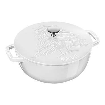 Staub Litinový hrnec s poklicí French oven Vánoční stromek, Ø 24 cm / 3,6 l, bílá