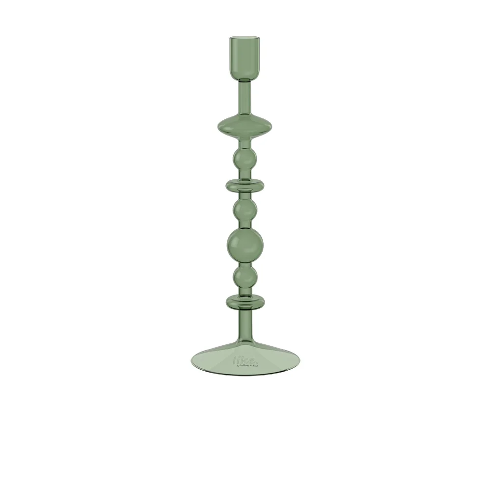 Skleněný svícen Like Home Bubble Sage, 27 cm