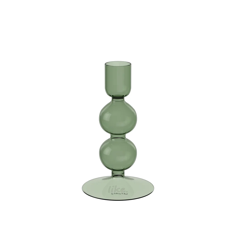 Skleněný svícen Like Home Bubble Sage, 13,5 cm