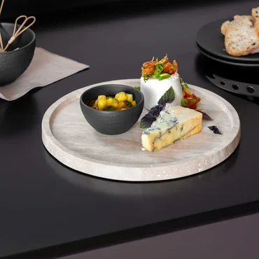 Villeroy & Boch Servírovací podnos z přírodního kamene Manufacture Travertine, Ø 24,5 cm