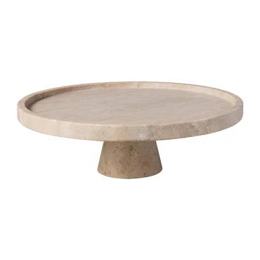 Villeroy & Boch Servírovací podnos na noze z přírodního kamene Manufacture Travertine, Ø 28 cm
