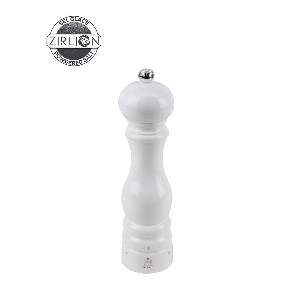 Dřevěný mlýnek Paris na sůl u’Select Zirlion, 22 cm, bílý lak