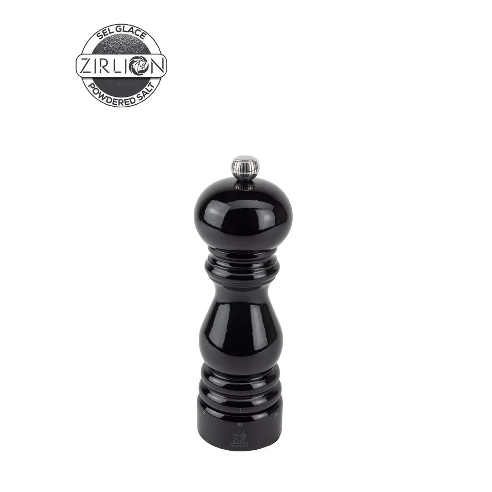 Dřevěný mlýnek Paris na sůl u’Select Zirlion, 18 cm, černý lak