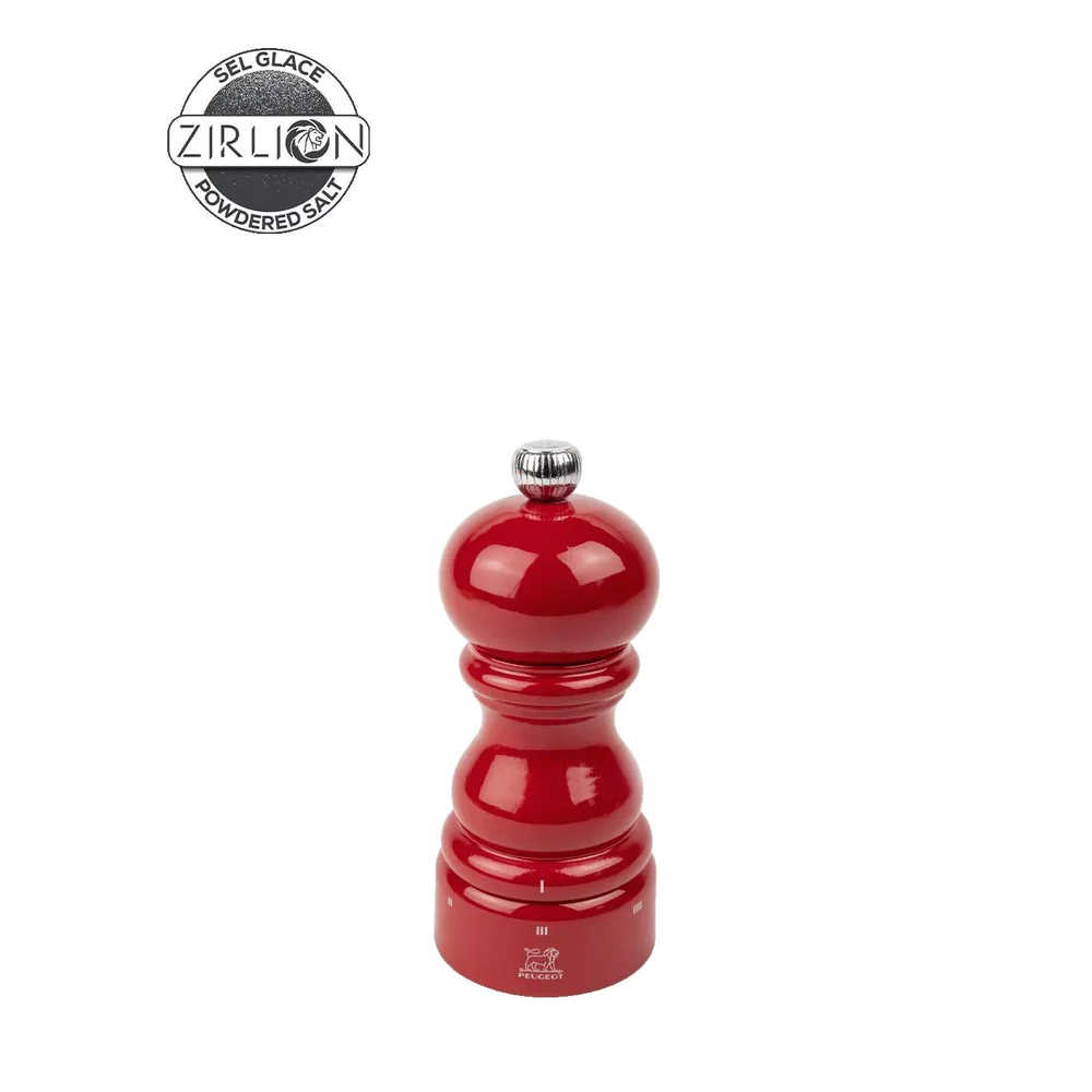 Dřevěný mlýnek Paris na sůl u’Select Zirlion, 12 cm, lak vášnivě červená