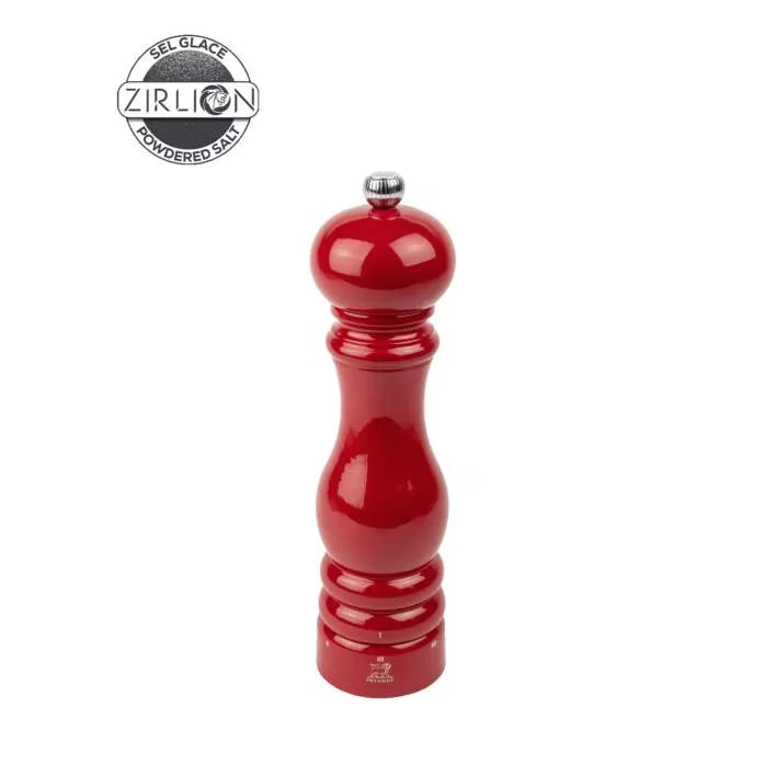 Dřevěný mlýnek Paris na sůl u’Select Zirlion, 22 cm, lak vášnivě červená