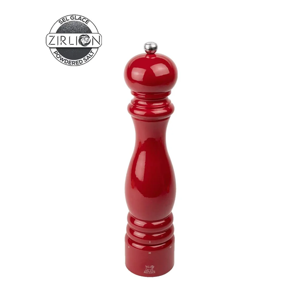 Dřevěný mlýnek Paris na sůl u’Select Zirlion, 30 cm, lak vášnivě červená