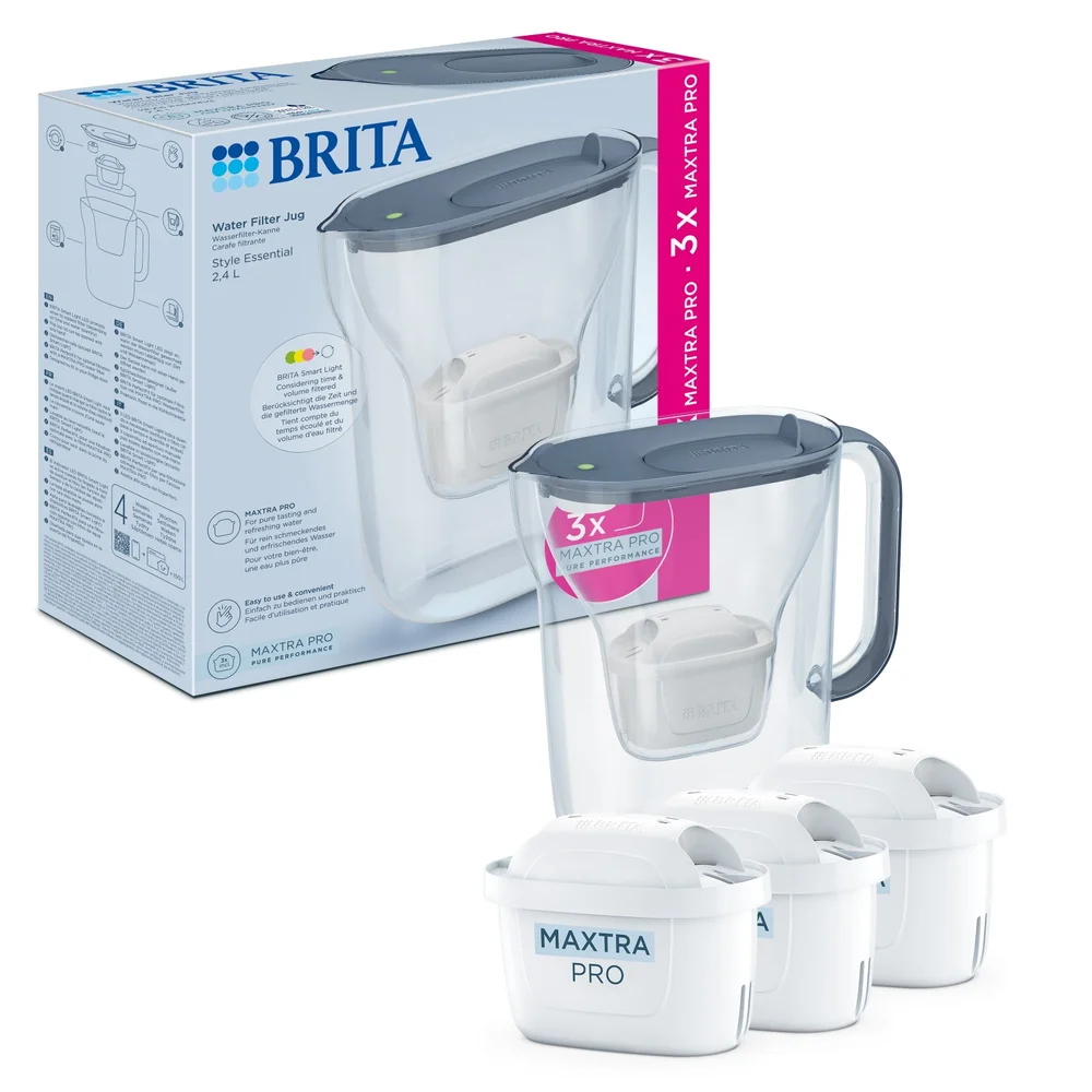 Filtrační konvice Style Essential se 3 filtry Maxtra Pro Pure Performance, 2, 4 l, šedomodrá