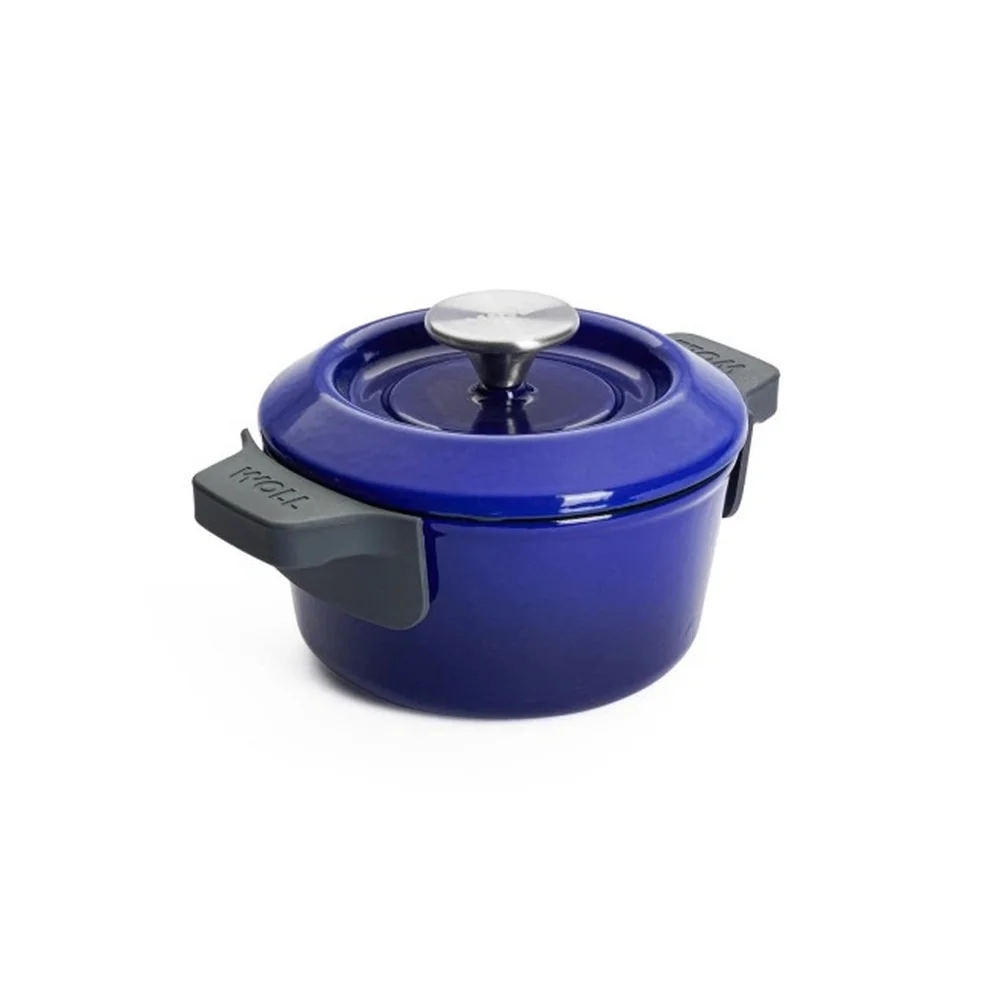 Litinový hrnec s poklicí, Iron, Ø 16 cm / 1,3 l, modrá