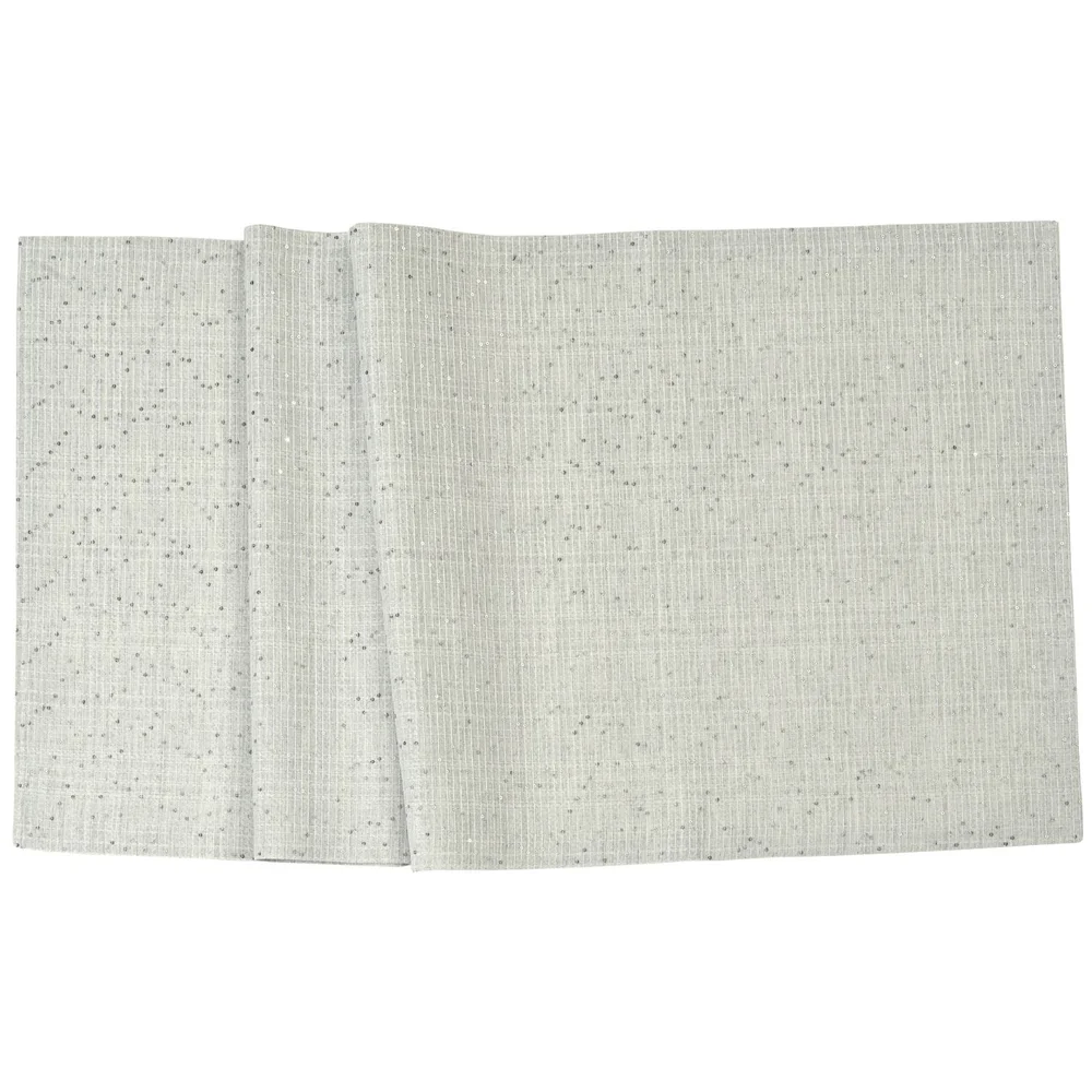 Třpytivý běhoun na stůl Lustrini, 50 × 140 cm, white