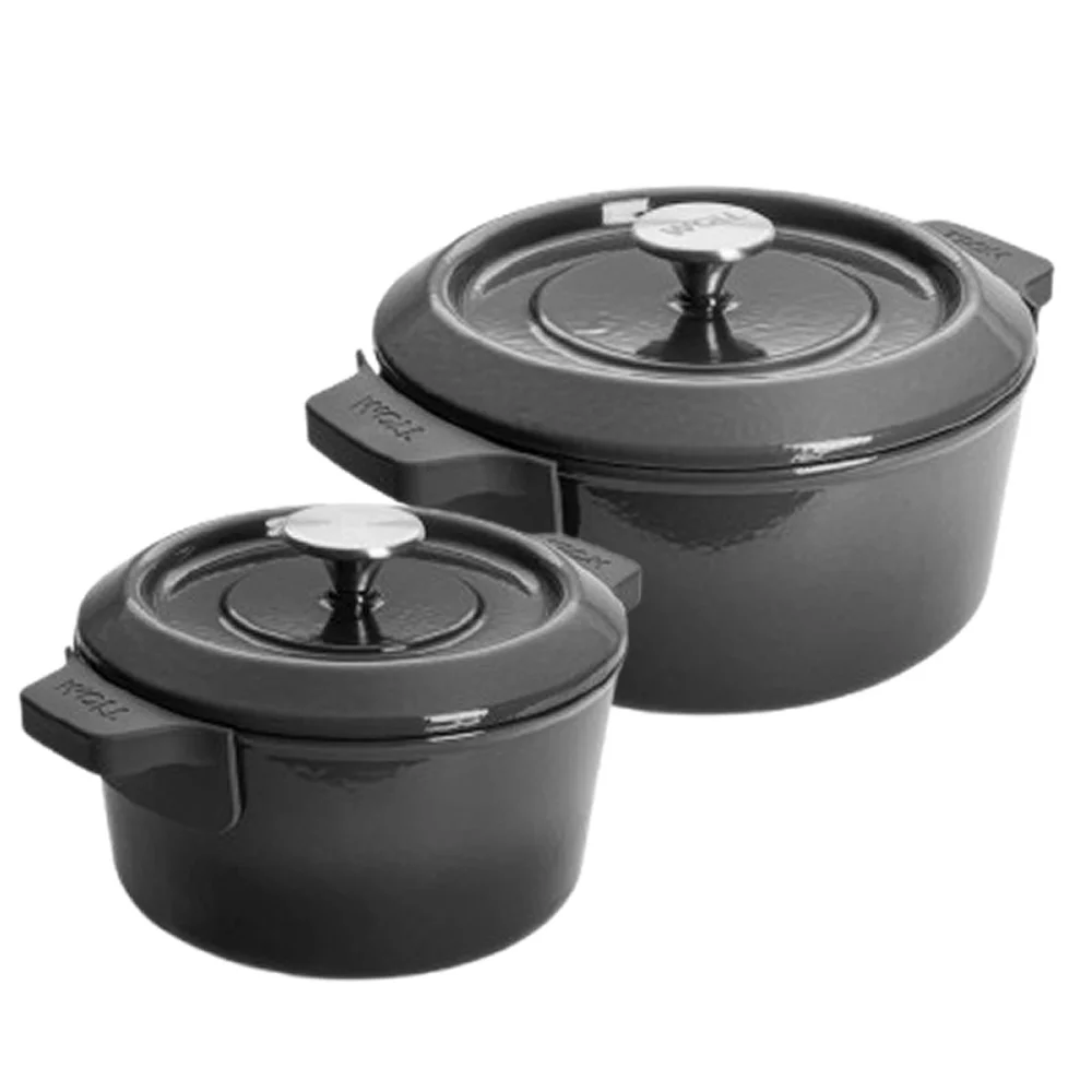 Sada 2 litinových hrnců Ø 20 cm a  Ø 24 cm, Iron, šedá