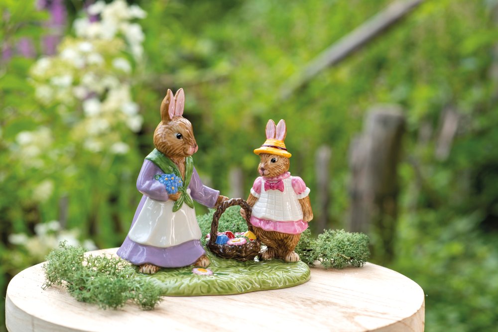 Villeroy & Boch Bunny Tales velikonoční dekorace zajíčci s košíčkem