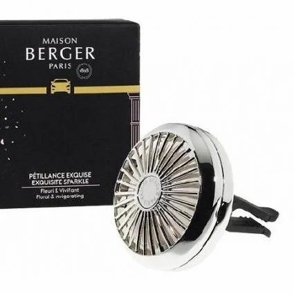 Vůně do auta od mistrů parfumerů z Maison Berger Paris- Intenzivní třpyt. Vůně v keramické kapsli, kterou vložíte do designového kovového pouzdra s klipem.