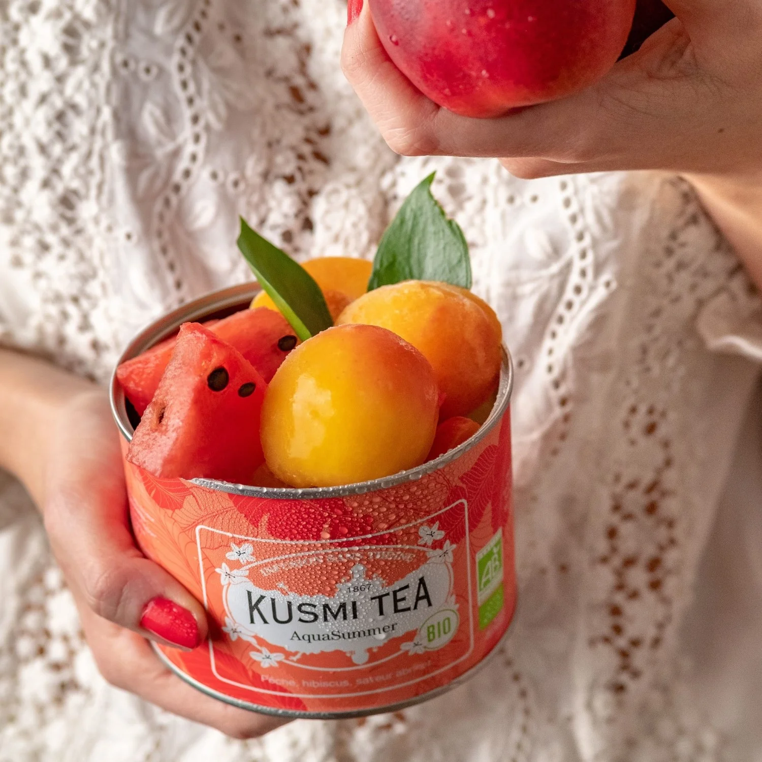 Dóza od sypaného Kusmi Tea čaje AquaSummer Bio