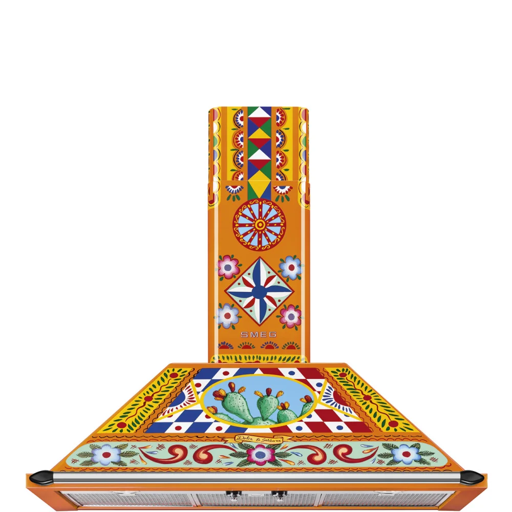 Nástenný odsávač pár z edície Dolce&Gabbana, 90 cm, oranžová