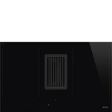 Smeg Indukčná varná doska so 4 varnými zónami a zabudovaným odsávačom pár, 83 cm, HOBD482D, čierna