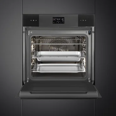 Smeg Vstavaná kombinovaná rúra radu Linea, 60 cm, objem 67 l, SO6102S3PB3, čierna