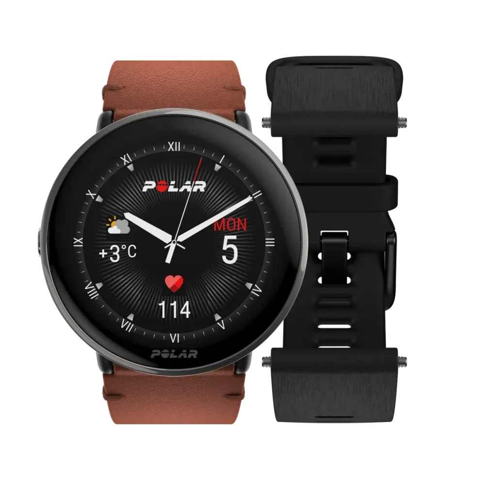 Fitness a wellness hodinky Ignite 3 Titanium, kožený + silikónový remienok, veľkosť S-L
