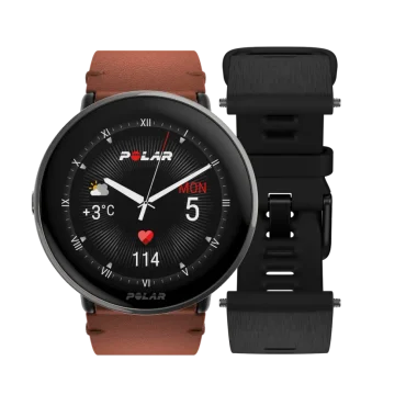Polar Fitness a wellness hodinky Ignite 3 Titanium, kožený + silikónový remienok, veľkosť S-L
