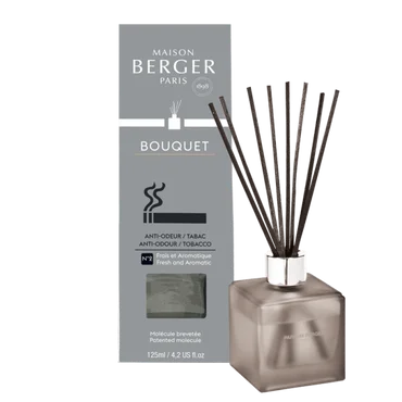 Maison Berger Paris Aróma difuzér Cube, Proti tabakovému zápachu - Osviežujúca aromatická vôňa, 125 ml