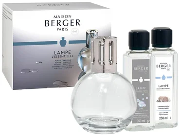 Maison Berger Paris Darčekové balenie: katalytická lampa Essential Round + Bavlnená starostlivosť, 250 ml