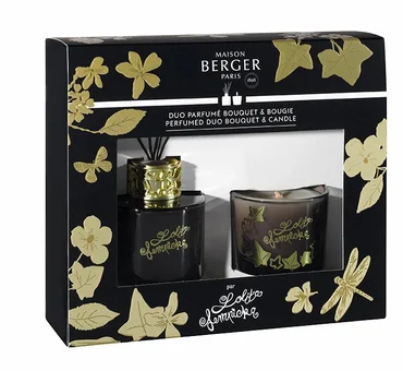 Maison Berger Paris Darčekové balenie Lolita Lempicka - aróma difuzér s náplňou 80 ml + vonná sviečka 80 g, čierna