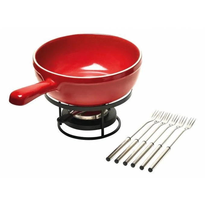 Sada na syrové fondue, granátová, Ø 24 cm