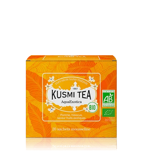 Porciovaný ovocný čaj AquaExotica Bio, 20 vrecúšok