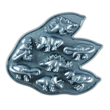 Nordic Ware Dinosaurus, plát s 8 formičkami jašterov, modrý, 0,7 l
