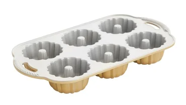 Nordic Ware Forma na 6 minibáboviek Anniversary, zlatá, 1l