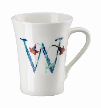 Hrnček v darčekovom balení Kvetinová abeceda , písmeno W, kvetina Weigela, 400 ml