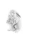 Veľkonočná porcelánová dekorácia Zajac s kyticou, white biscuit, 10 cm