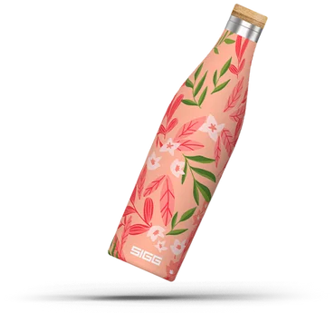 Sigg Dvojstenná fľaša na vodu z nehrdzavejúcej ocele Meridian Sumatra Flowers, 0,5 l