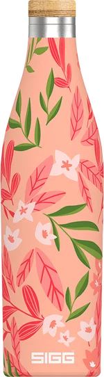 Sigg Dvojstenná fľaša na vodu z nehrdzavejúcej ocele Meridian Sumatra Flowers, 0,5 l