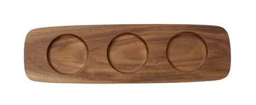 Villeroy & Boch Artesano Original drevený podnos pre 3 misky na dip, 30 x 9 cm