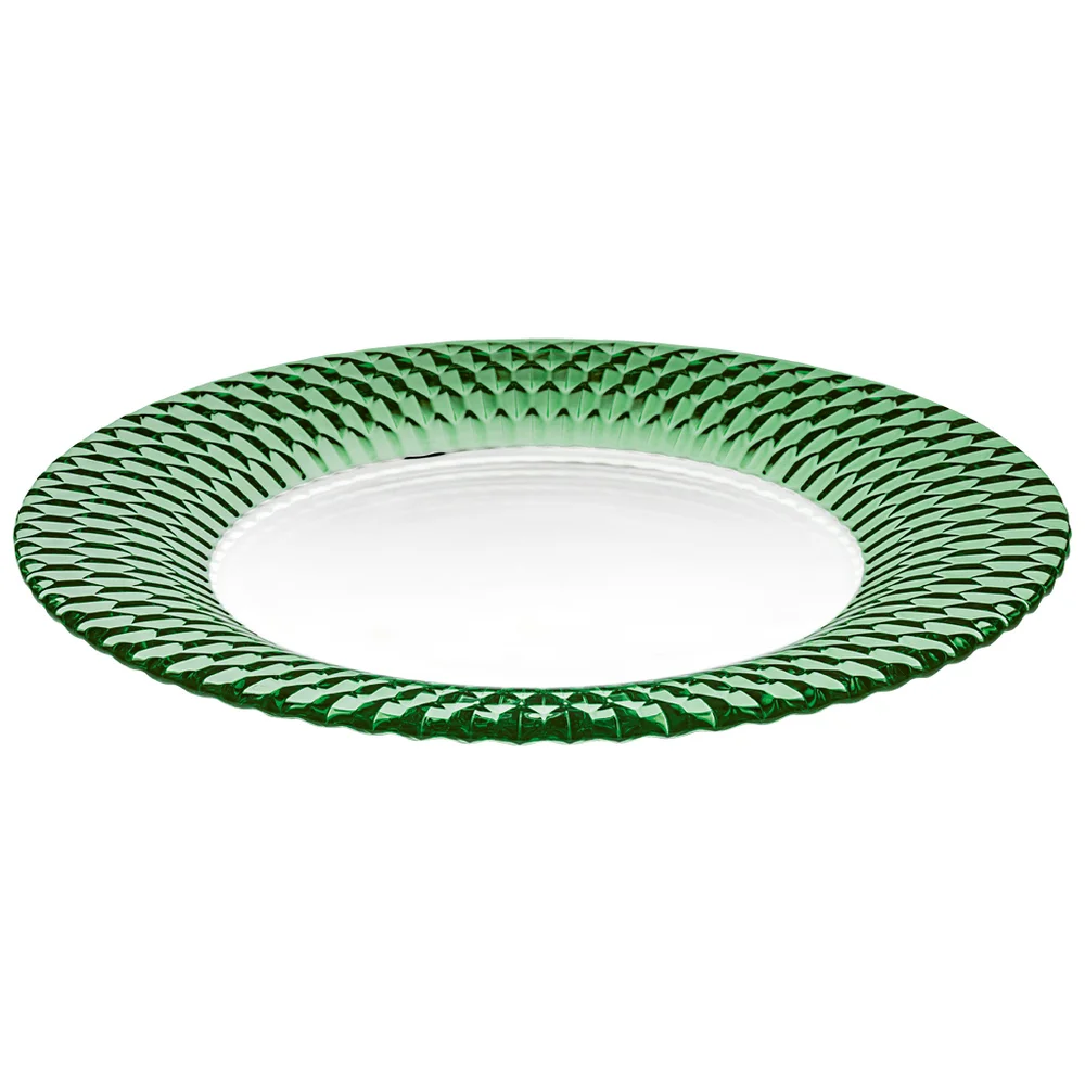 Sklenený servírovací tanier Boston Coloured Green, Ø 32 cm