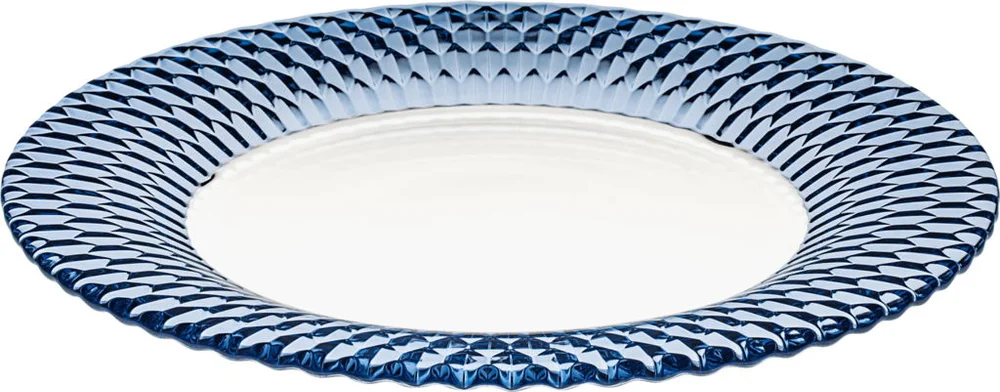 Sklenený servírovací tanier Boston Coloured Blue, Ø 32 cm