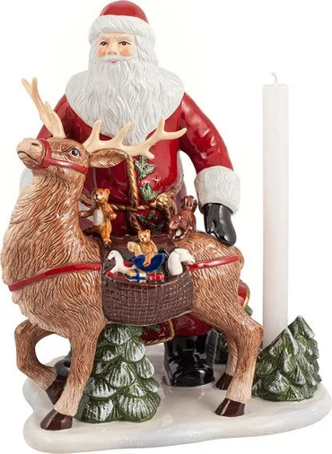Villeroy & Boch Christmas Toys Memory svietnik Santa so sobom, 30 cm
