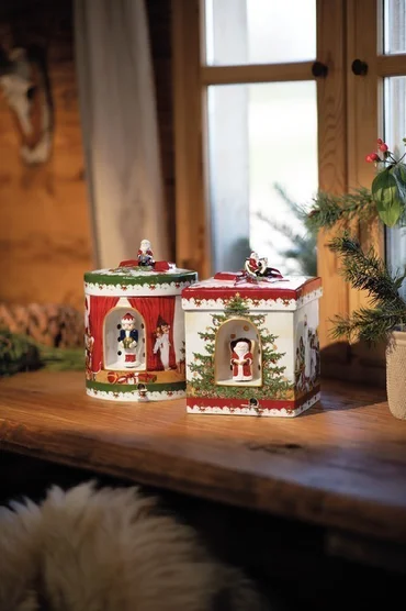 Villeroy & Boch Darčeková hracia skrinka/svietnik, "Deti" Christmas Toys, 17 x 17 cm