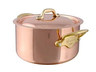 Mauviel Medený hrnec s bronzovými ušami a pokrievkou, M'héritage 150 B, 20 cm / 3,2 l