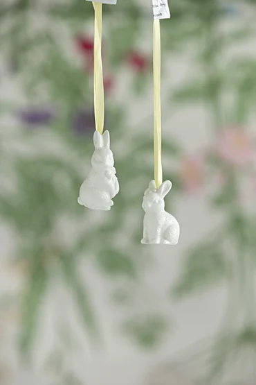 Rosenthal Veľkonočná závesná dekorácia porcelánový zajačik sediaci, 6 cm